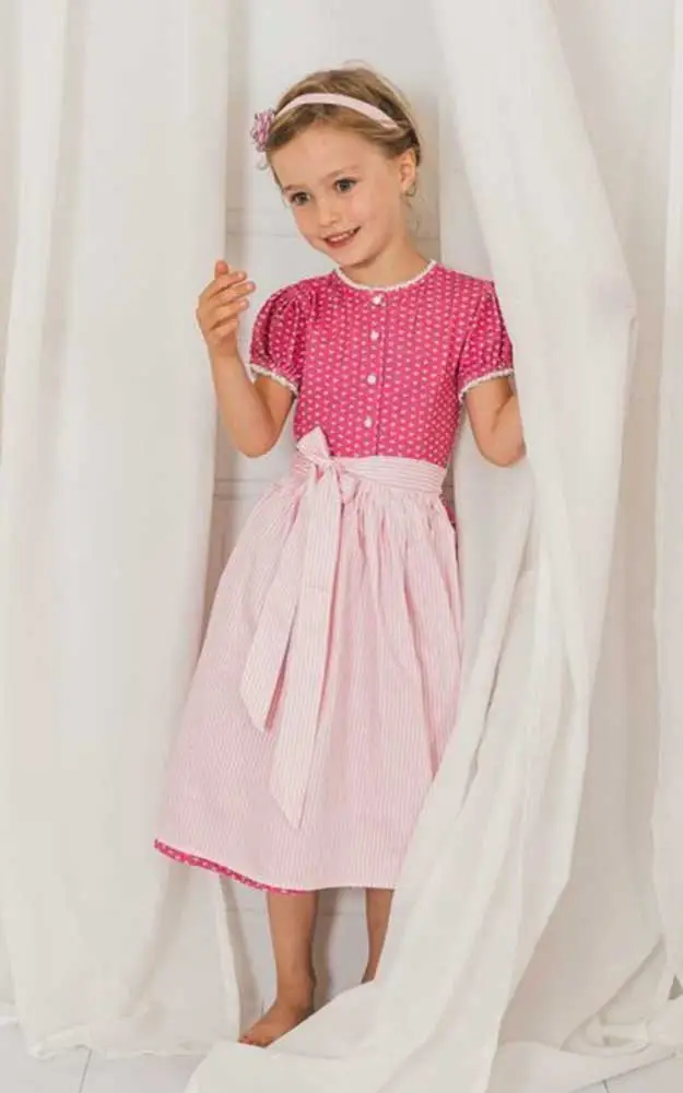 Baby-Dirndl Blümeck 2 mit Schürze, pink