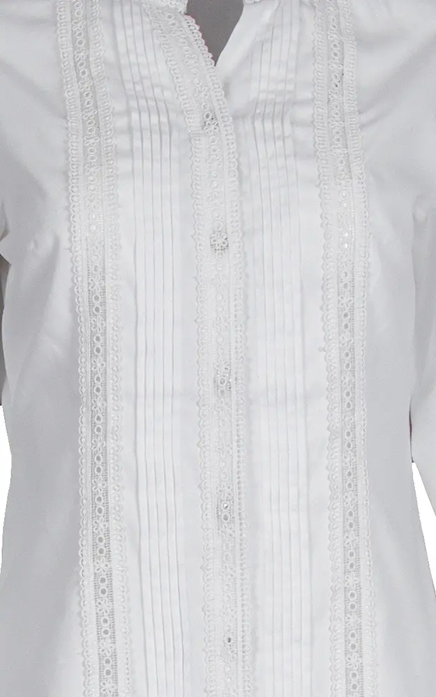 Trachtenbluse 91, weiß langarm