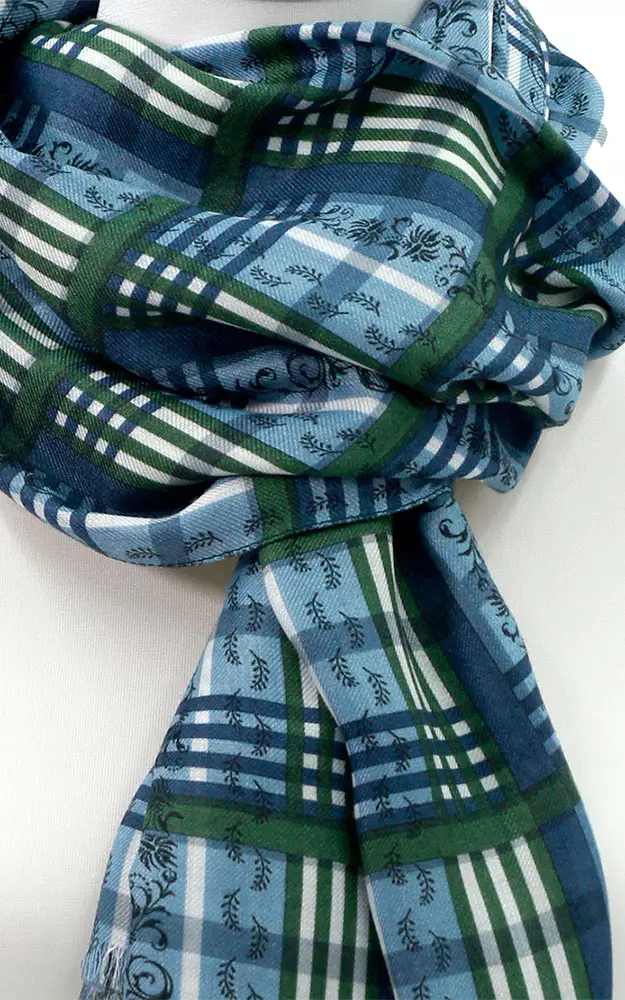 Schal Ausseer Karo, dunkelblau