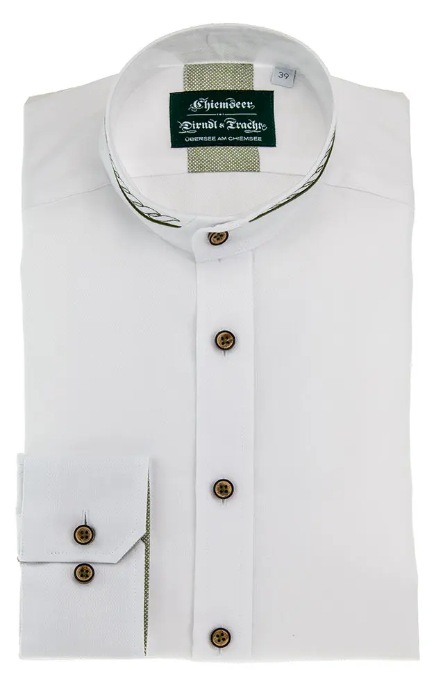Hemd 3107, weiß/grün SK - Slim fit