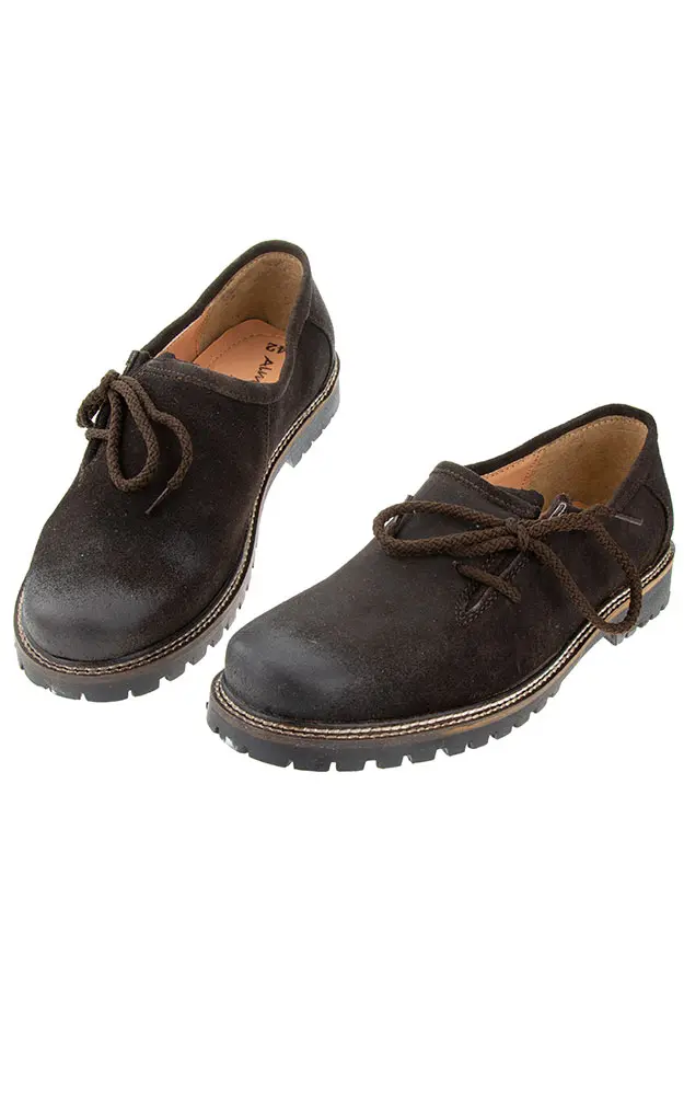 Set-Haferlschuhe Velour, espresso