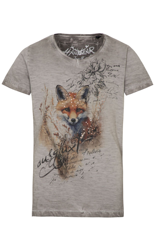Kinder-Shirt Ausgfuxt, grau meliert