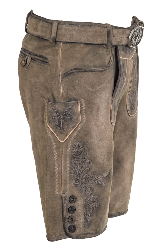Lederhose Langwies mit Gürtel, braun