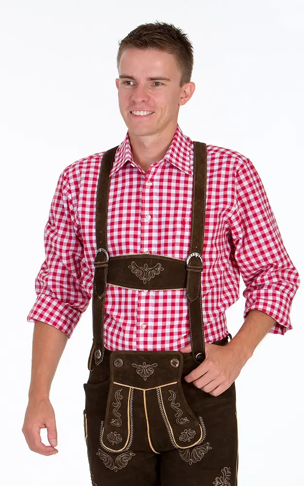 Lederhosen-SET Franz Kurze mit Gürtel, espresso