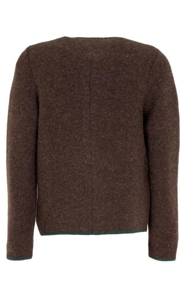 Strickjacke Gerhard, dunkelbraun/tanne