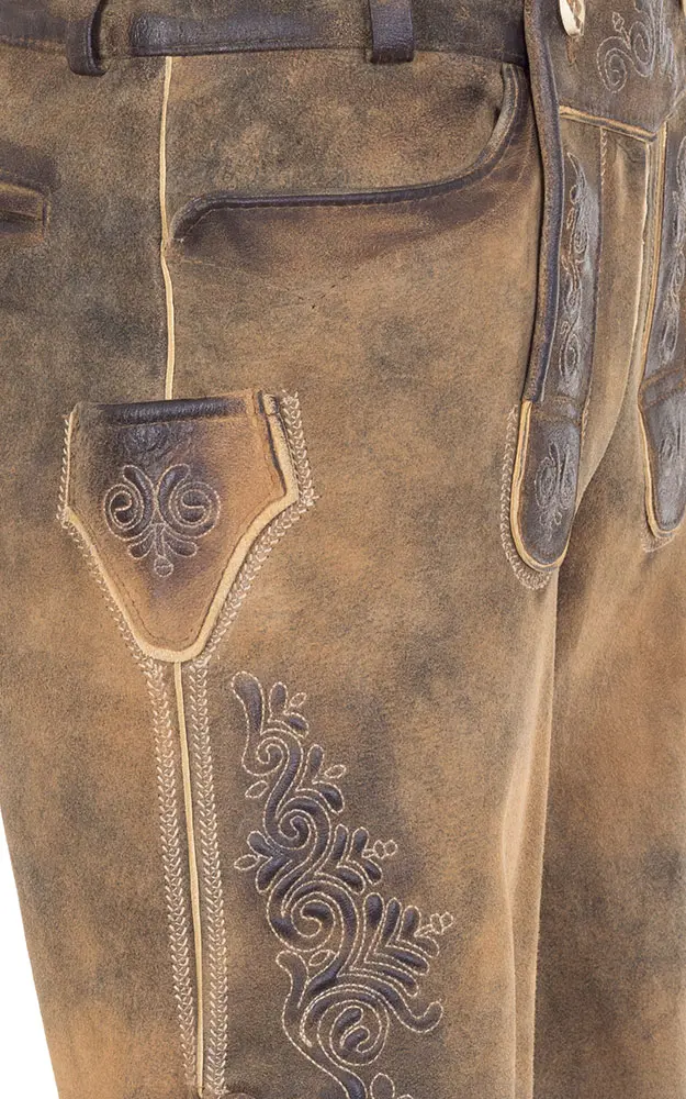 Lederhose Rafael mit Träger, zirbe