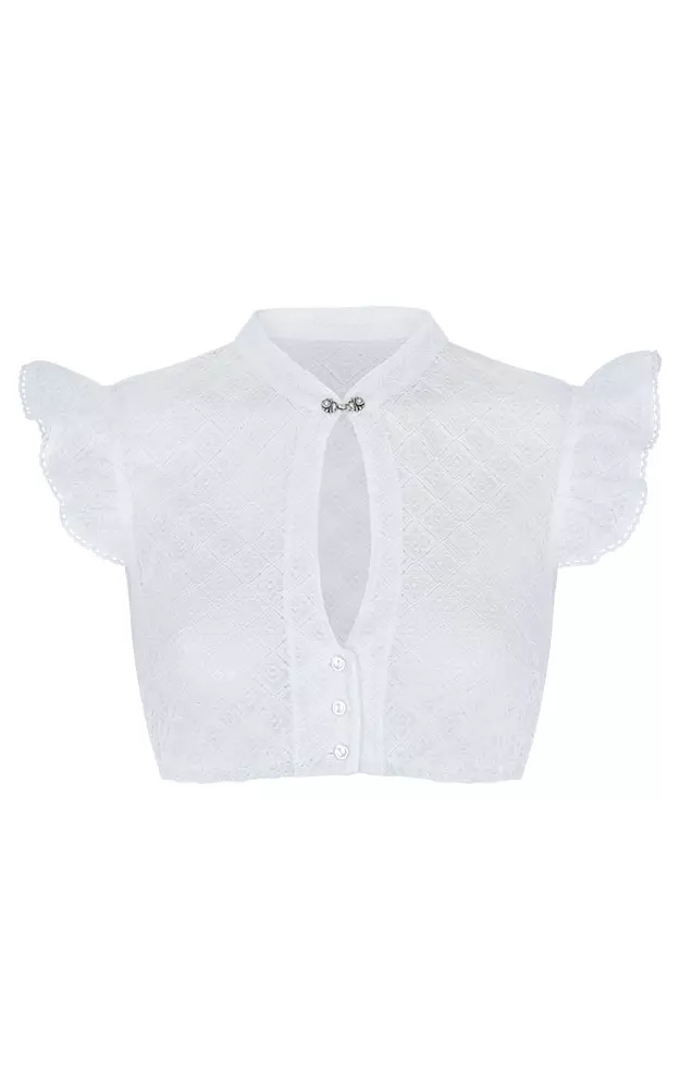 Dirndlbluse 61105, weiß Flügelarm