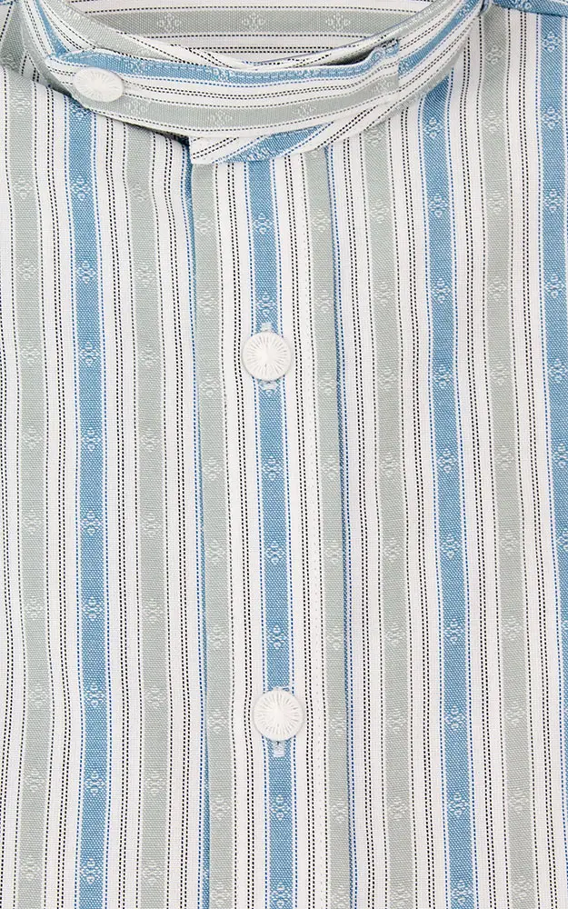 Hemd 03 13410P, blau/grau gestreift