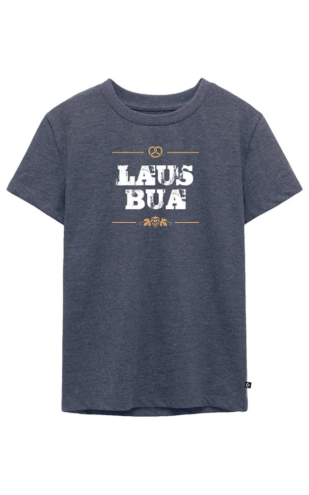 Kinder-Shirt Lausbua, blau meliert