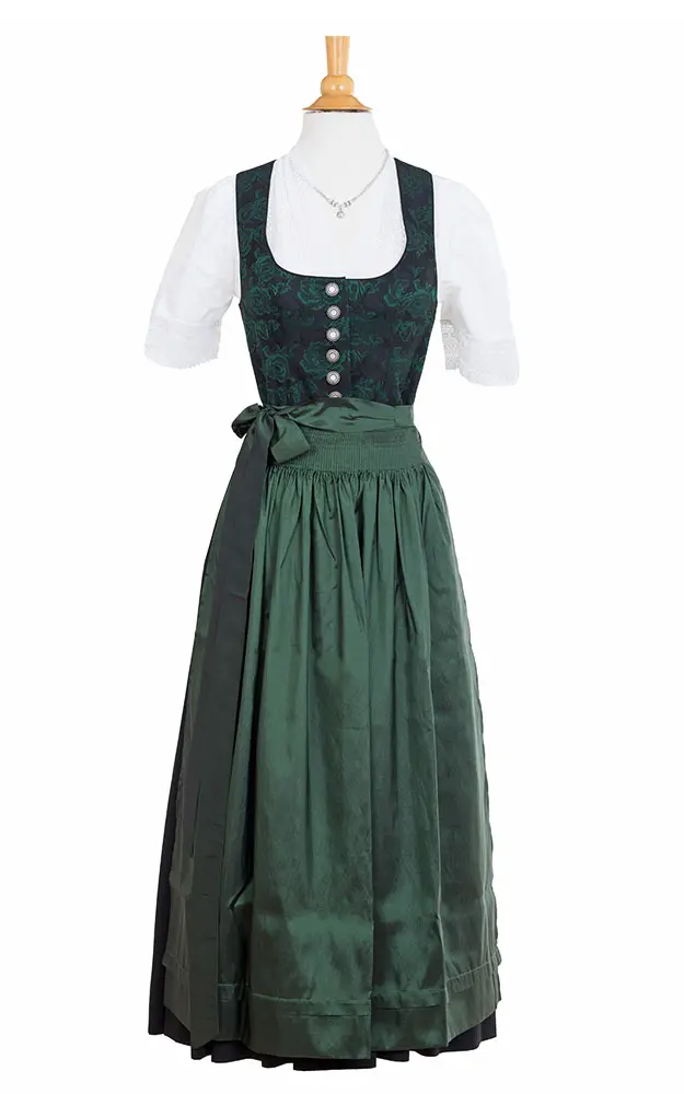 Blusendirndl Bergsee /E grün/schwarz, ohne Schürze