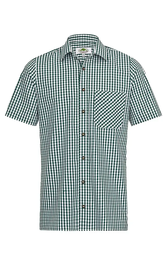 Hemd Cortina #, d'grün/wß Kurzarm