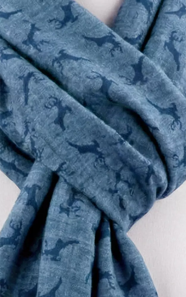 Schal Hirsch, blau