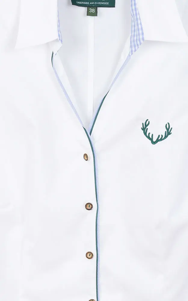 Trachtenbluse 6893 255, weiß Hirsch