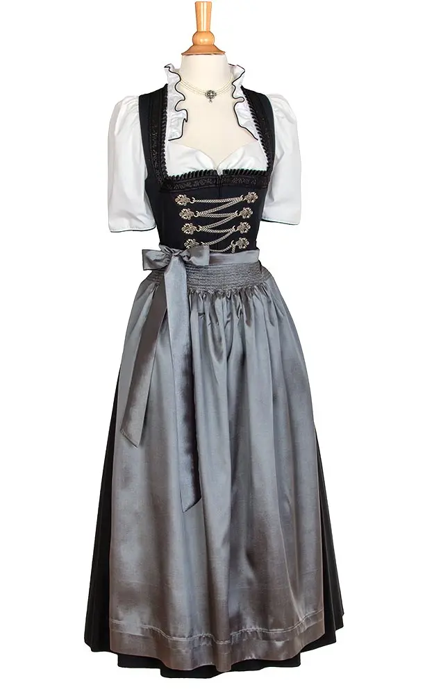 Schürze Taft, silbergrau