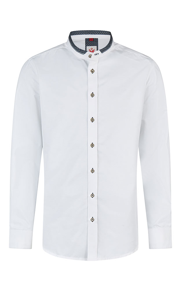 Hemd Kreuzbach, weiß/dunkelblau - Slim fit