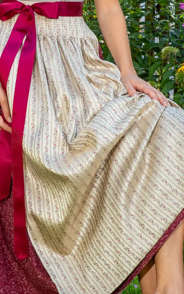 Schürze Abtsee, natur/rosa Streifen