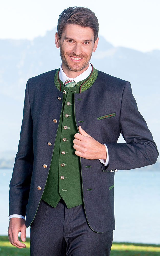 Trachtenanzug Joachim, anthrazit Slim-fit