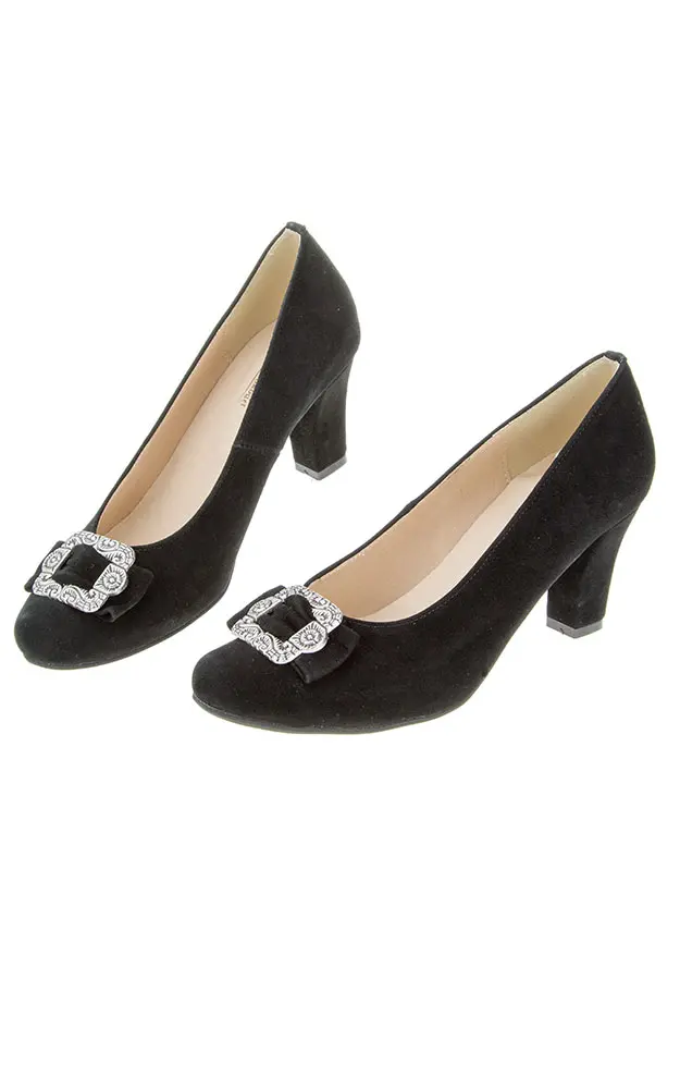 Velours-Schuhe 3009603002, schwarz