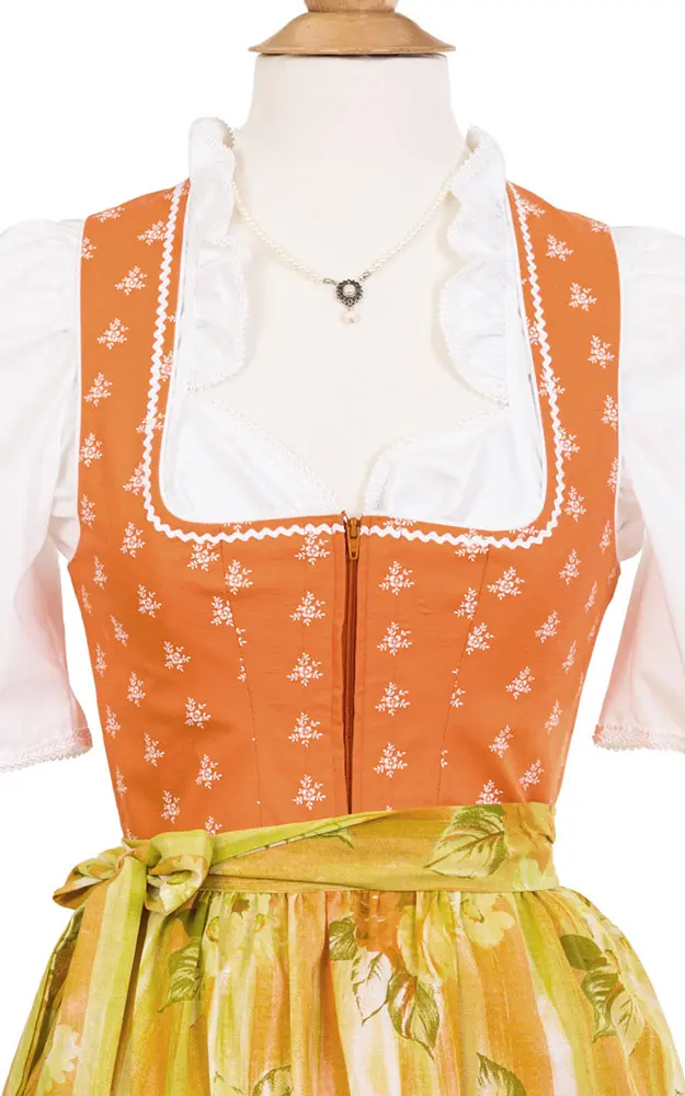 Blusendirndl Erlbach /E orange, mit Schürze