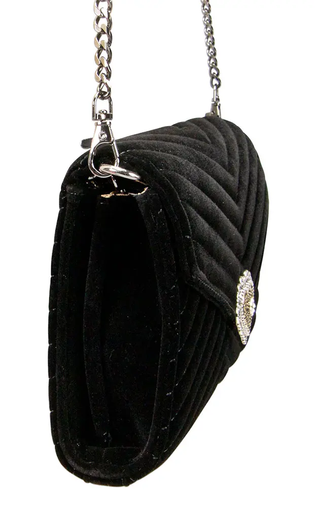 Trachtentasche Samtclutch, schwarz