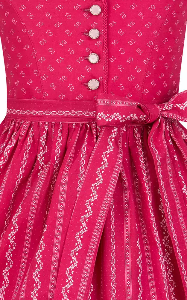 Kinderdirndl Lena mit Schürze, rot