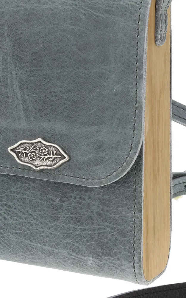 Tasche Leder/Holz 05812, marine