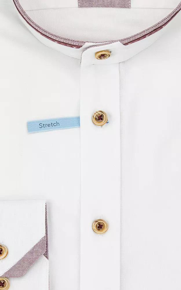 Hemd 3012, weiß/rot - Slim fit