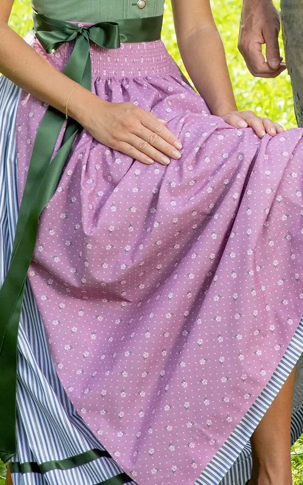 Schürze Staffelsee Extra, altrosa Blumen