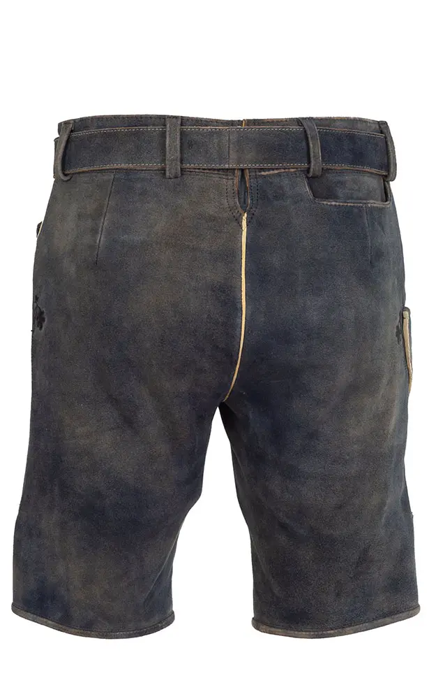 Lederhose Horgen mit Gürtel, schiefer anthtrazit