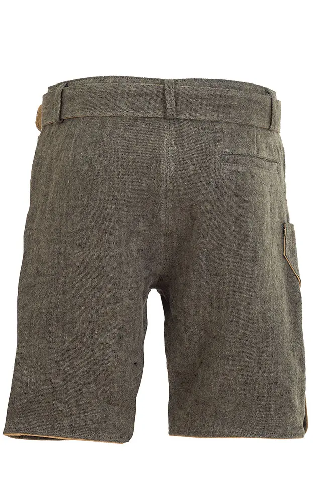 Stofflederhose Leinen, grün