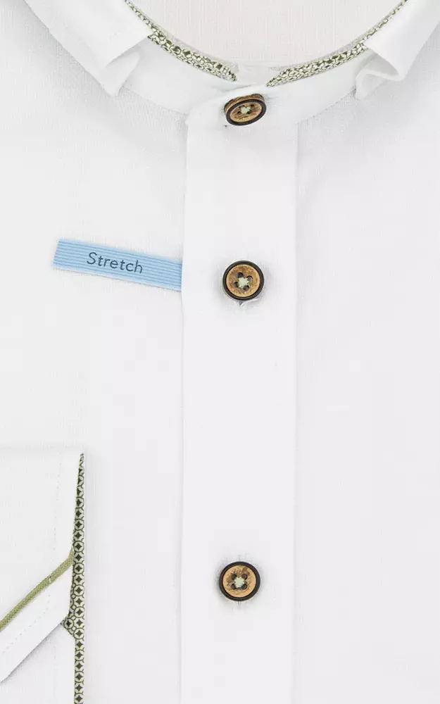 Hemd 3067, weiß/grün SK - Slim fit