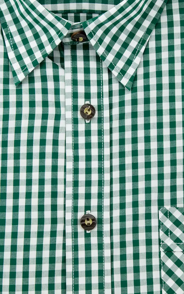 Hemd Cortina #, dunkelgrün/weiß Kurzarm