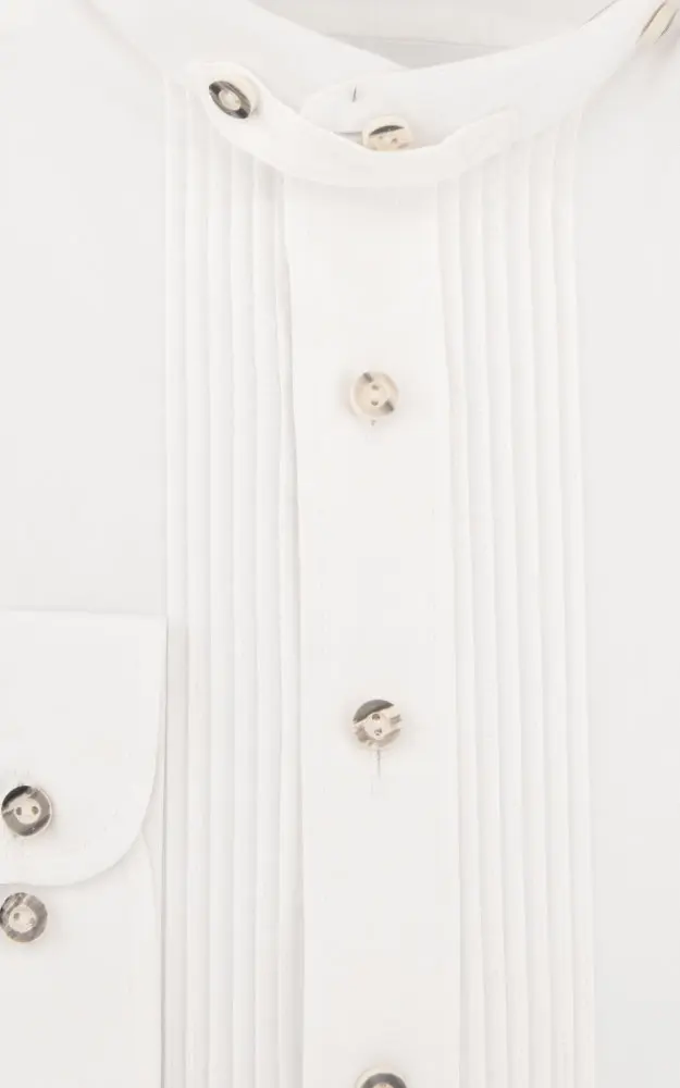 Hemd Veit Stehkragen, weiß - Basic