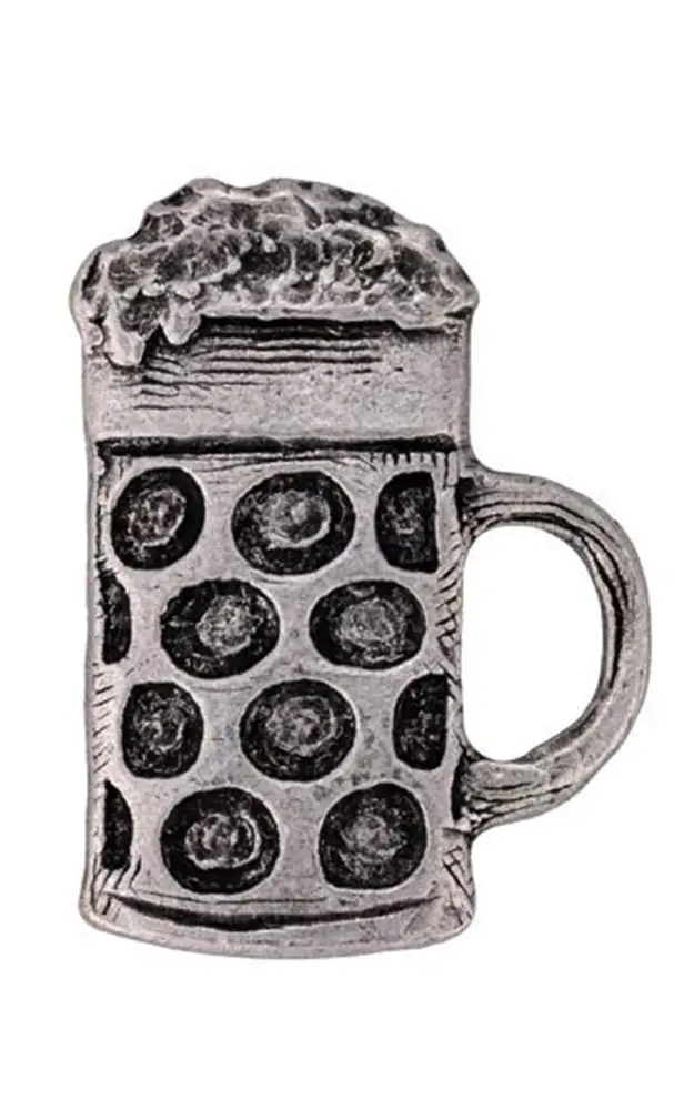 Ansteck-Pin - Bierkrug altsilber