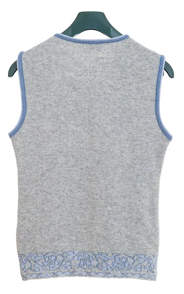 Strickweste Magdi, grau/blau