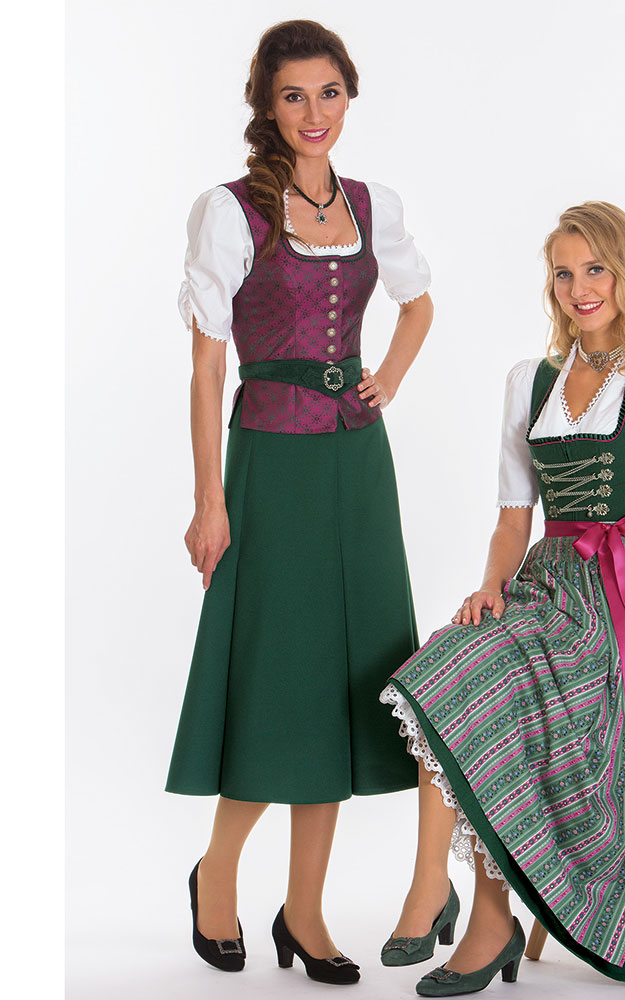 Mieder Herzberg, beere/grün