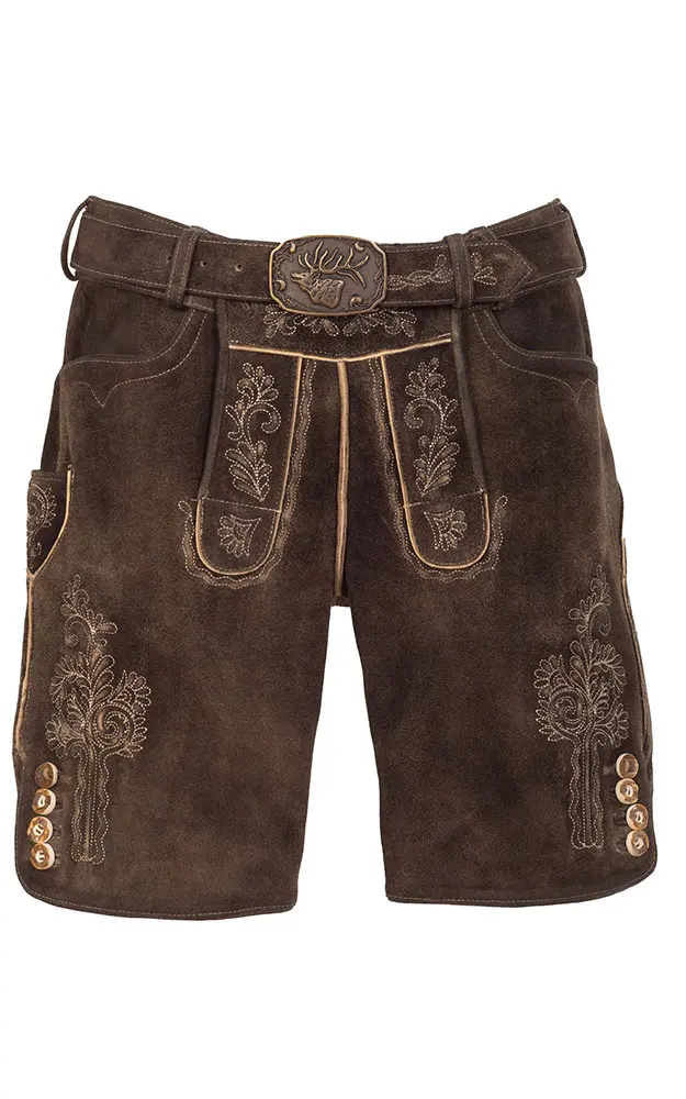 Lederhose Norbert mit Gürtel, vulkan