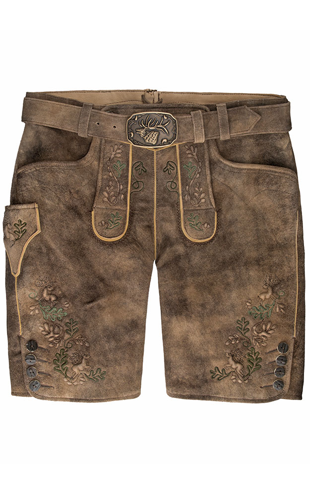 Lederhose Gerner mit Gürtel, gerste