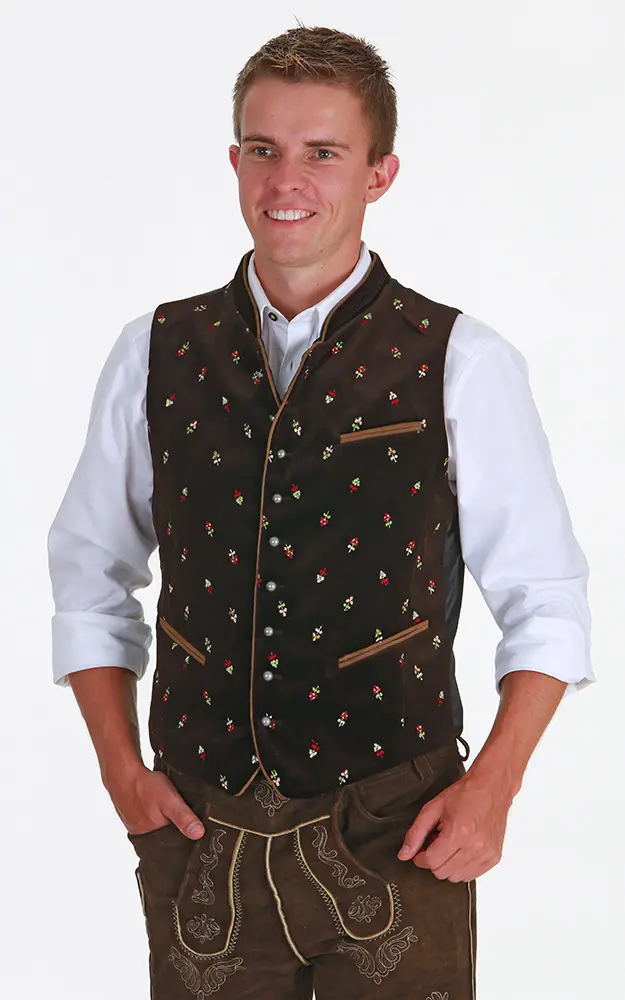 Weste Leander, braun Stick