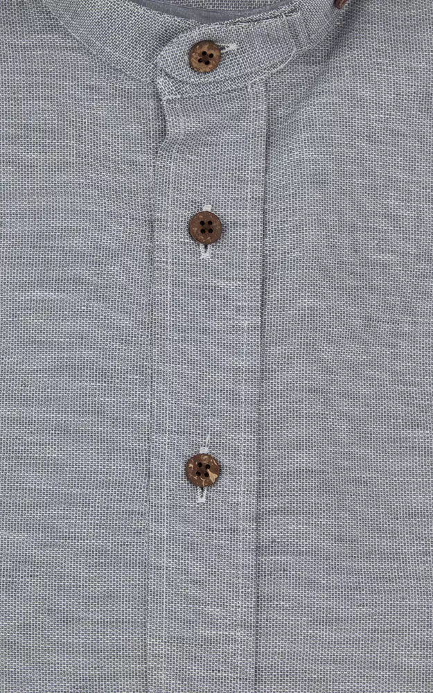 Hemd 13375D, rauchblau Stehkragen