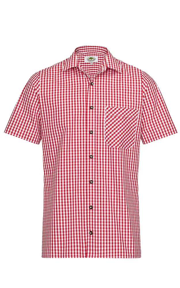 Hemd Cortina #, rot/wß Kurzarm