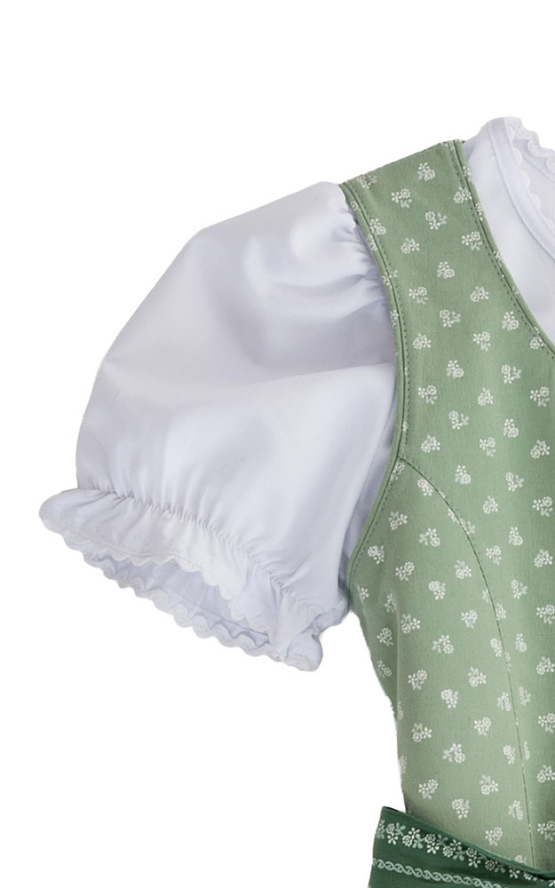 Kinderdirndl Wallersee mit Schürze u. Bluse, hellgrün