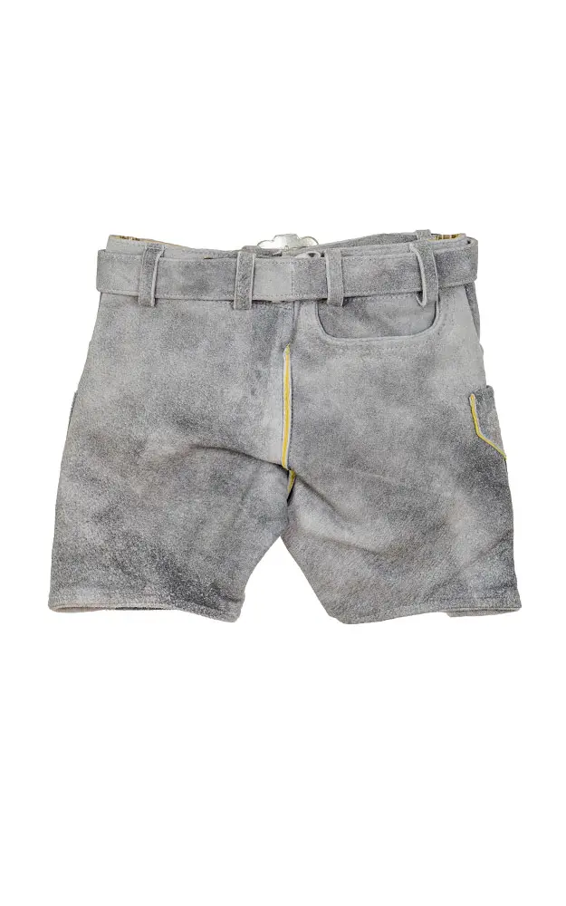 Kinder-Lederhose 7656 mit Gürtel, grau
