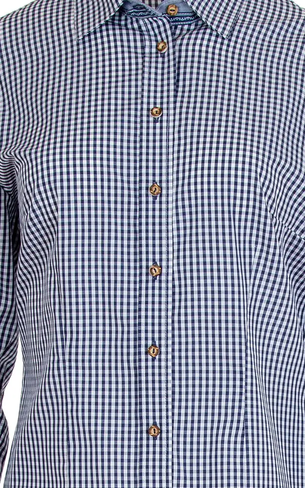 Trachtenbluse 6725960, # blau/weiß