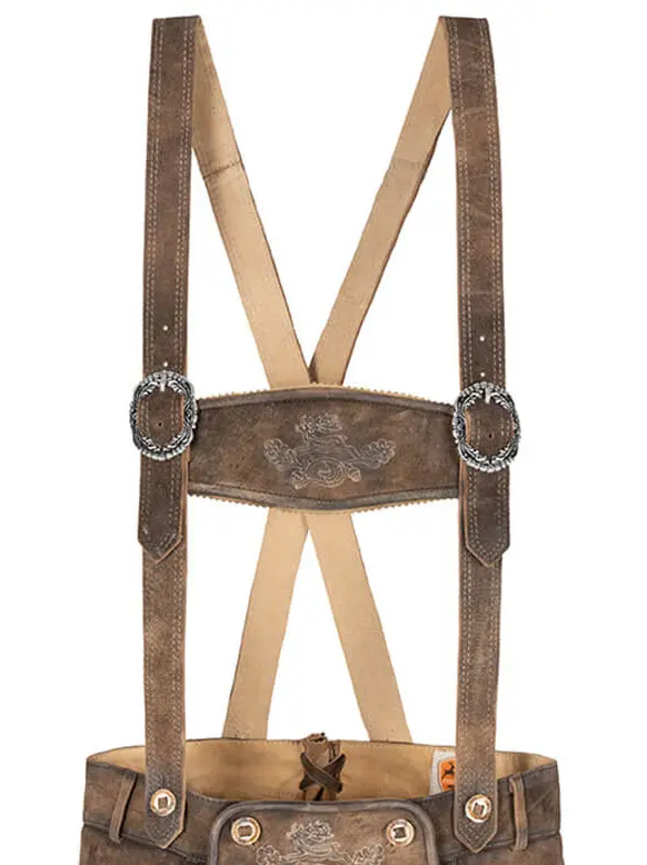 Lederhose Hochberg mit Träger, hopfen