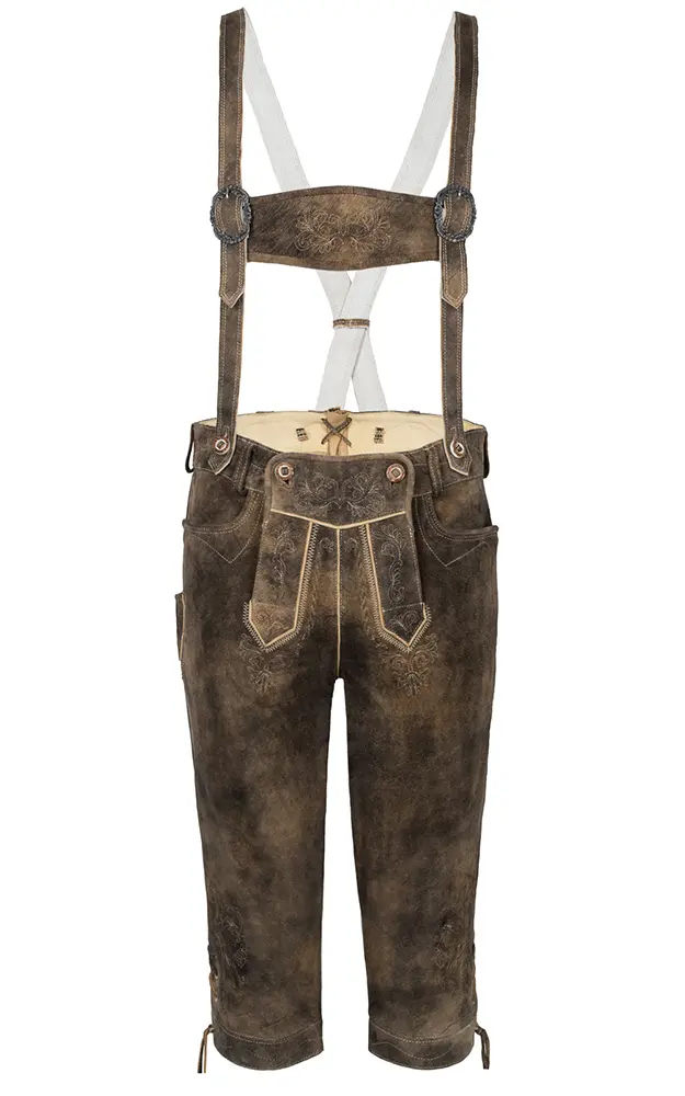 Lederhose Gand mit Träger, camel/sand