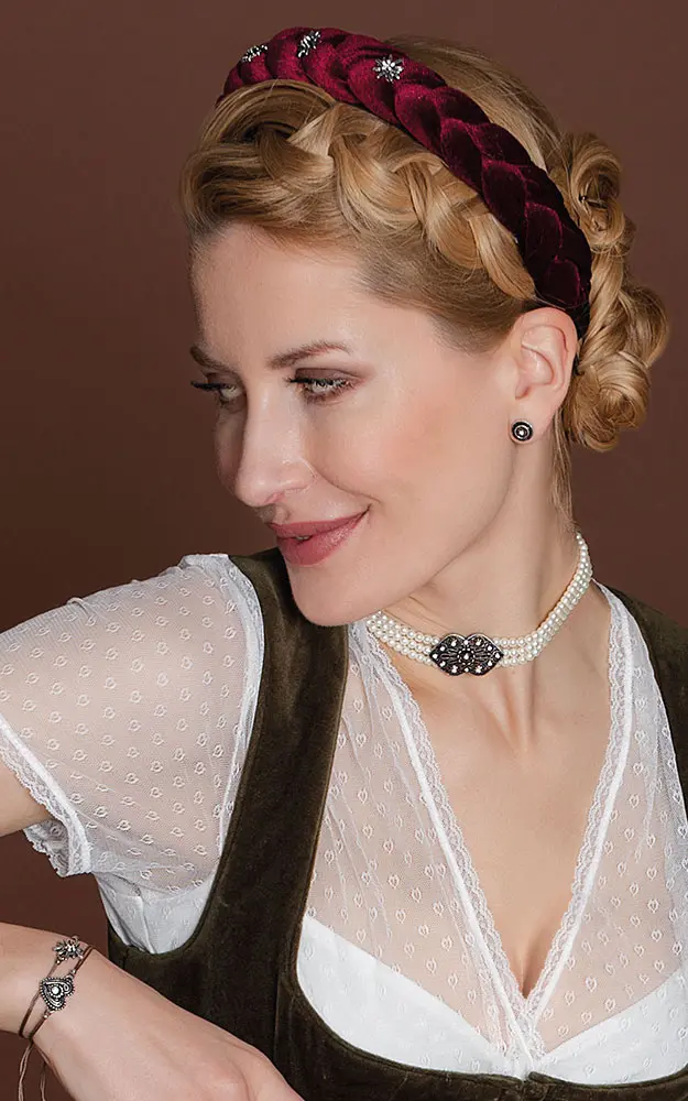 Samt-Haarreif, weinrot