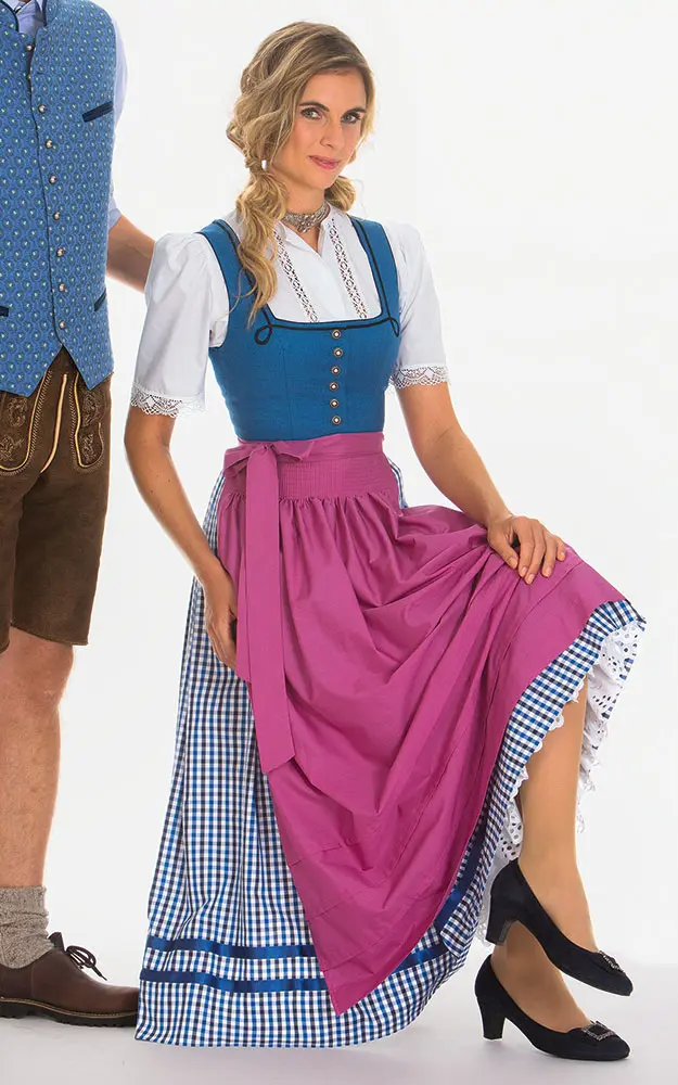 Schürze Stufen, pink/beere