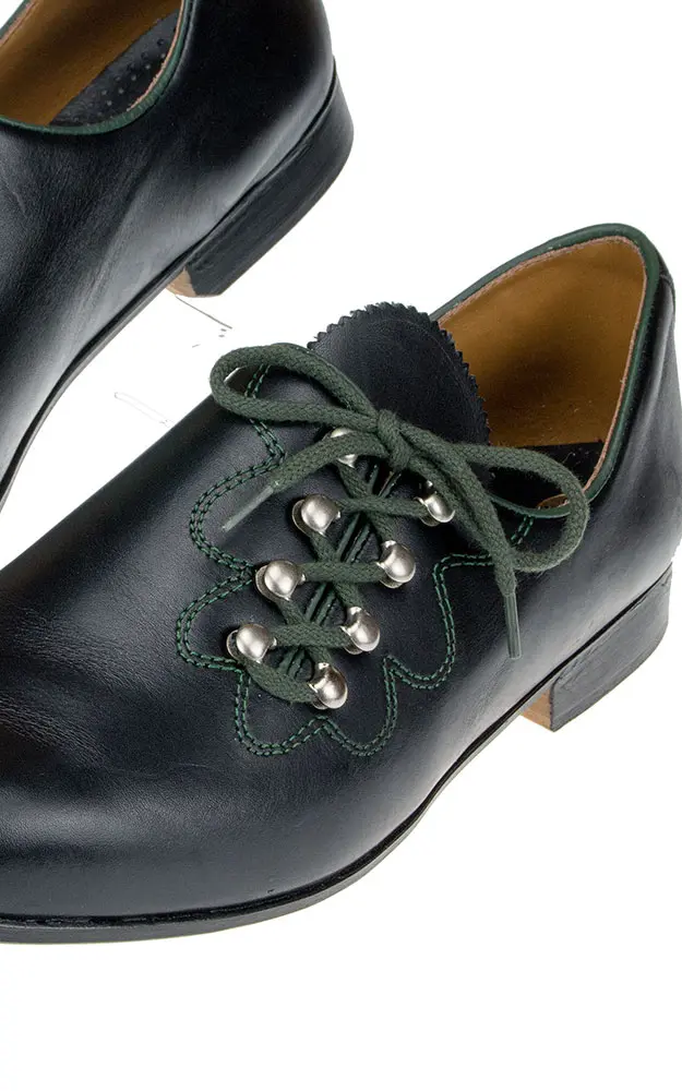 Haferlschuhe Gauplattler, schwarz Ledersohle