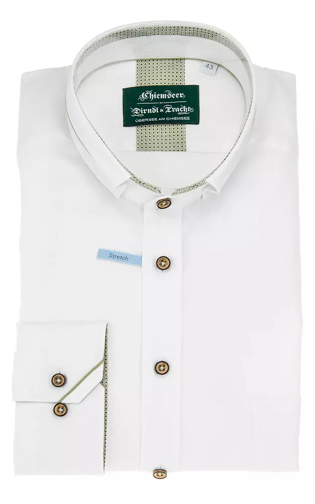 Hemd 3067, weiß/grün SK - Slim fit